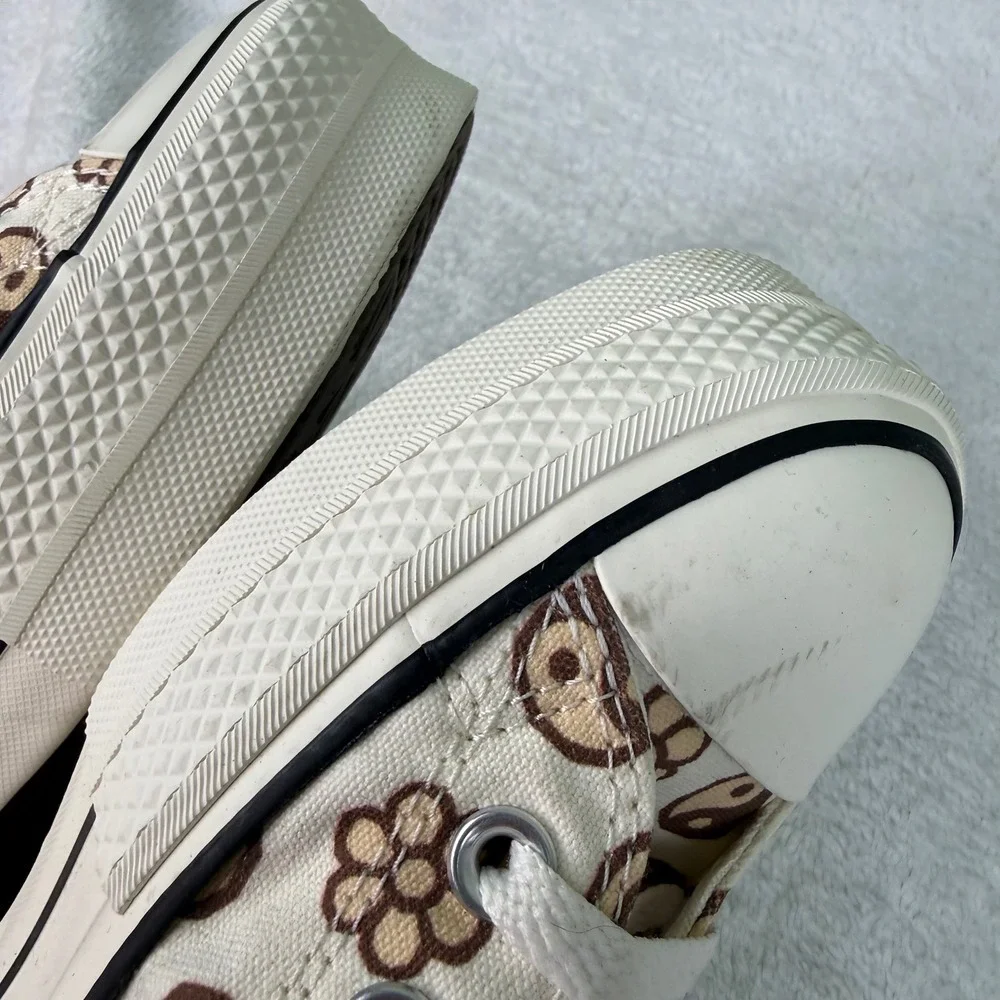 Converse Chuck Taylor All Star Platform Ox Smiley Peace Yin Yang Tan Womens 8 - Picture 9 of 12
